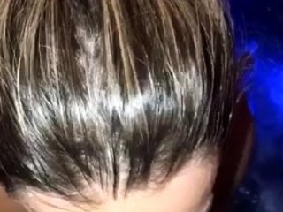 Handjob amateur MILF in lingerie cumshot after tugging cock