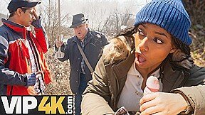 HUNT4K. We were caught by strangers during blowjob in public