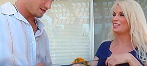 Stepmom takes a good glazing to her jugs